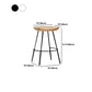 Industrial Wood Barstool Counter Stool voetsteun metalen meubels in matte afwerking
