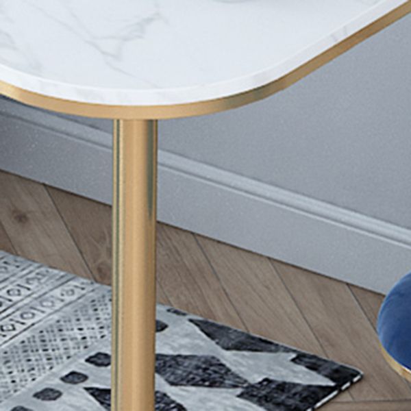 Glam Style Bar Table Faux Marble Double pedestal Bar Dining Table with Storage Clearhalo 'Bar Furniture' 'Bar Tables' 'bar_tables' 'furn' 'furn_bar_tables' 'Furniture' 'Kitchen & Dining Furniture' 1200x1200_fbe37df1-9b78-4173-90c1-412967a422f5