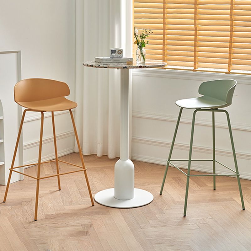 Scandinavian Matte Finish Metal Bar Stool Milk Tea Shop Footrest Stool Clearhalo 'Bar Furniture' 'Bar Stools' 'bar_stools' 'furn' 'furn_bar_stools' 'Furniture' 'furniture_bar_stools' 'Kitchen & Dining Furniture' 1200x1200_fbe4c73b-01f9-4262-9a1d-4c3c3e86c4f0