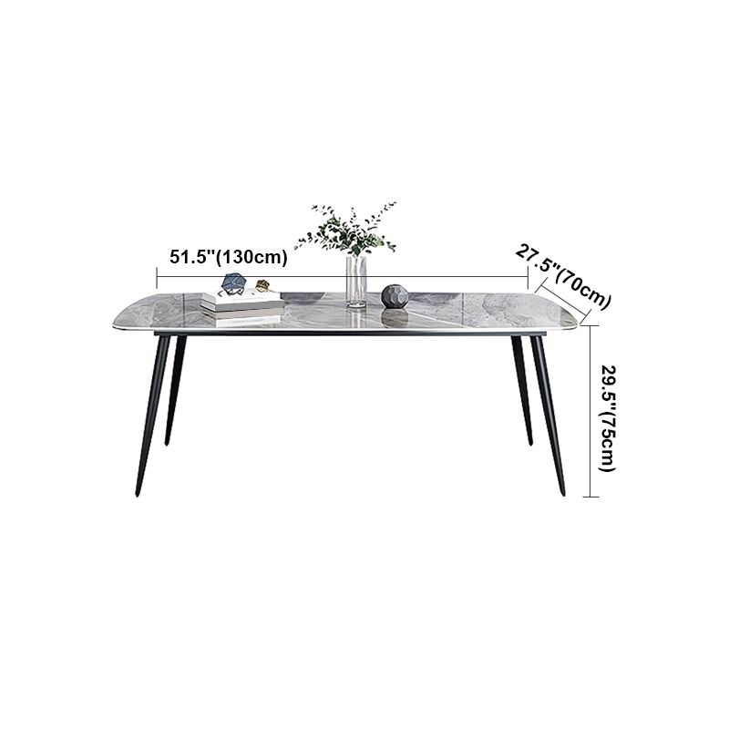 Sintered Stone Dining Table Industrial Style Black 4 Legs Base Rectangle Table for Dining Room Clearhalo ' dining_table' 'Dining Tables & Seating' 'Dining Tables' 'furn' 'furn_dining_table' 'Furniture' 'furniture_dining_table' 'Kitchen & Dining Furniture' 'kitchen&dining_furn' 'kitchen' 'kitchen_dining_table' 1200x1200_fbe59ed5-fa03-4abc-a7e8-99cdba1f7294