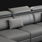 Nordic Cushions Recessed Arm Faux Leather Stationary with Storage Seating