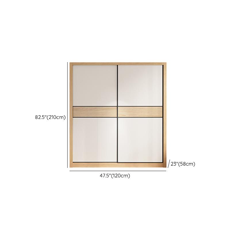 Bedroom Wardrobe Armoire Cabinet, Artificial Wood Modern Storage Cabinet with Drawers