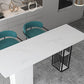 Stone Bar Dining Table Modern Rectangle Bar Table with Double Pedestal for Kitchen Clearhalo 'Bar Furniture' 'Bar Tables' 'bar_tables' 'furn' 'furn_bar_tables' 'Furniture' 'furniture_bar_tables' 'Kitchen & Dining Furniture' 1200x1200_fbe865a6-e489-40fd-9e90-b75ce1426cd6