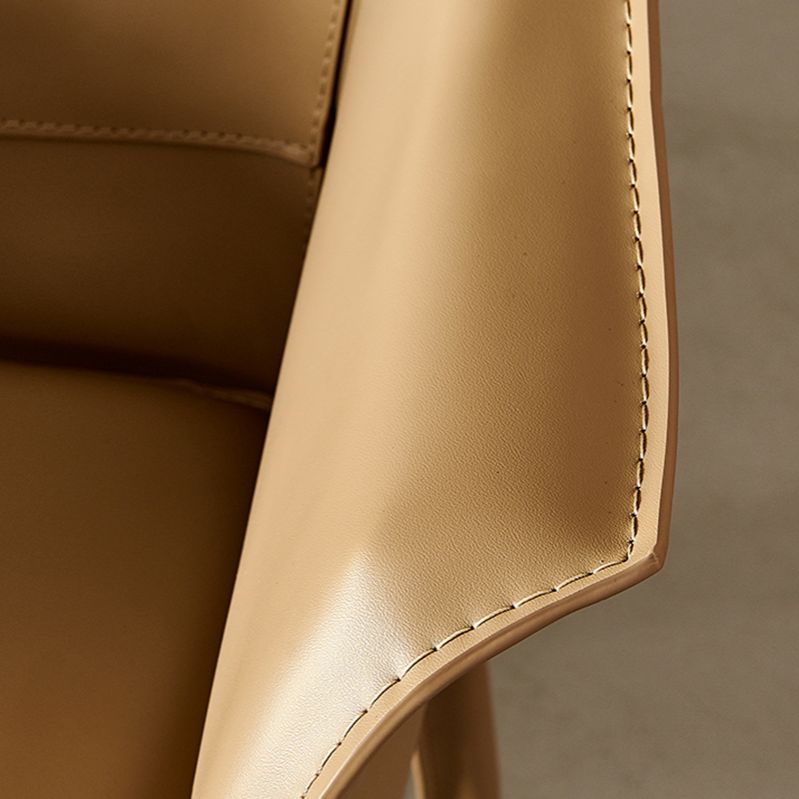 Eigentijdse stijl armstoel lederen eetkamerstoel voor thuisgebruik