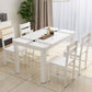 Modern Rectangular Dining Table Glass Tabletop for Living Room