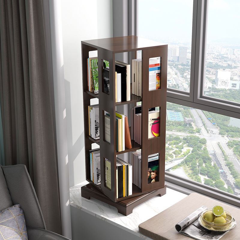 ソリッドウッドブックシェルフスカンジナビアの回転可能なオープンバックブックシェルフ