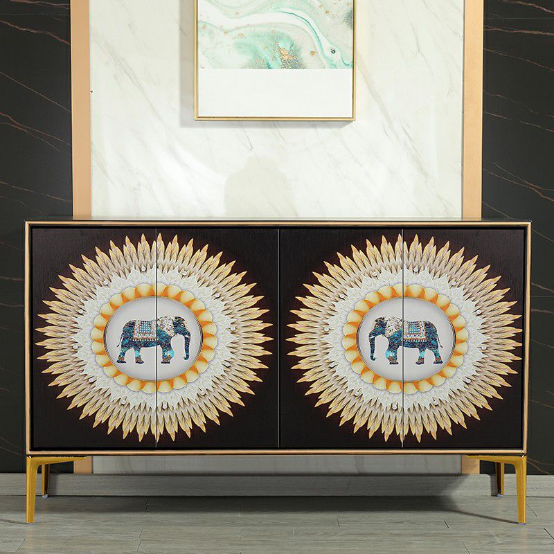 Glam Sideboard Engineered Wood Sideboard with Doors for Living Room Clearhalo 'buffet_sideboard' 'Buffets & Sideboards' 'furn' 'furn_buffet_sideboard' 'Furniture' 'Kitchen & Dining Furniture' 1200x1200_fbecc54c-0a48-41f8-92a3-effb4150dc64