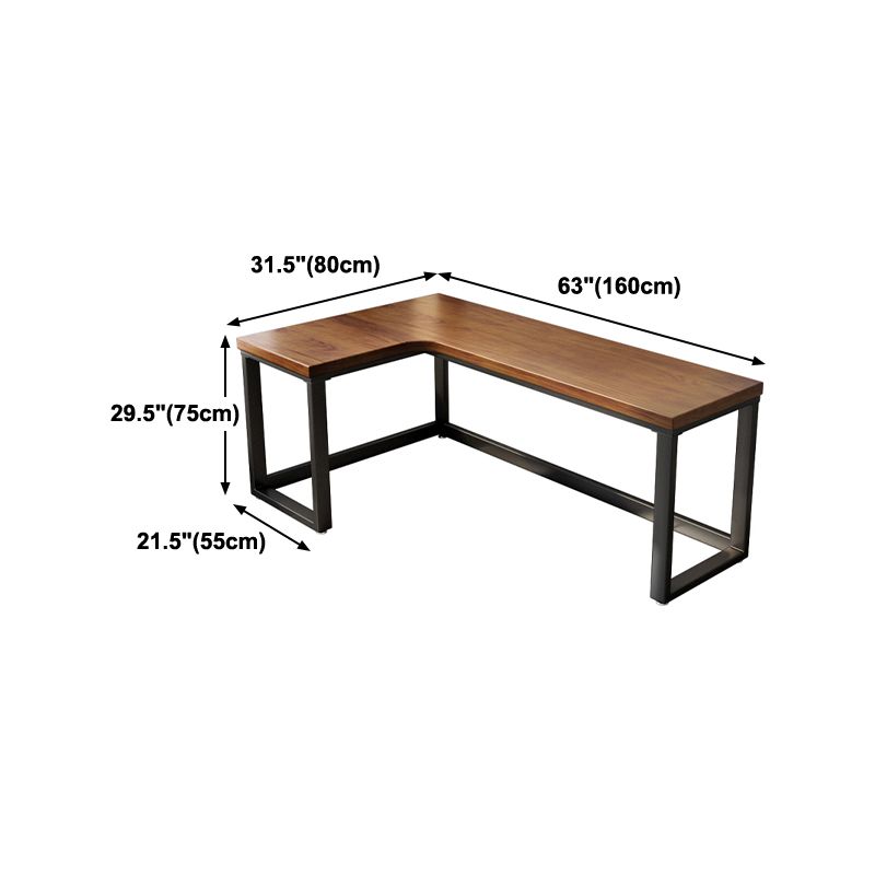 Industrial Style Office Desk Brown Home L-Shape Wooden Writing Desk Clearhalo 'furn' 'furn_office_desk' 'Furniture' 'furniture_office_desk' 'Office Desks' 'Office Furniture' 'office_desk' 1200x1200_fbee863d-7f50-48bd-ac9c-0e2bd7f115a8