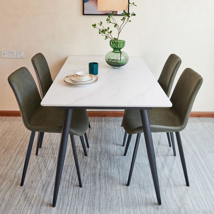 Simple Home Sintered Stone Dining Table Rectangle Shape Dining Table with 4 Legs Base Clearhalo ' dining_table' 'Dining Tables & Seating' 'Dining Tables' 'furn' 'furn_dining_table' 'Furniture' 'furniture_dining_table' 'Kitchen & Dining Furniture' 'kitchen&dining_furn' 'kitchen' 'kitchen_dining_table' 1200x1200_fbeebd10-edc9-4184-b56d-ed51bdf9e3c5