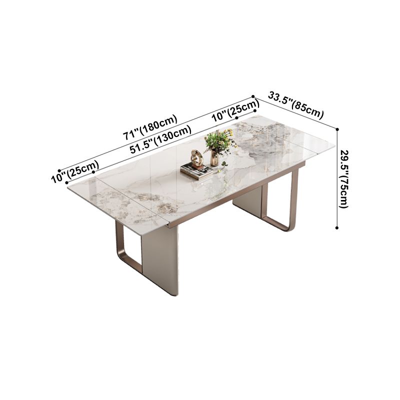 Luxury Sintered Stone Dining Table Extendable Rectangle Table with Double Pedestal Base Clearhalo ' dining_table' 'Dining Tables & Seating' 'Dining Tables' 'furn' 'furn_dining_table' 'Furniture' 'furniture_dining_table' 'Kitchen & Dining Furniture' 'kitchen&dining_furn' 'kitchen' 'kitchen_dining_table' 1200x1200_fbf018f6-f29c-4cac-b67d-2857919ea7e7