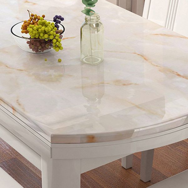 Modern Round Stone Dining Table Rubber Wood Base for Dining Room