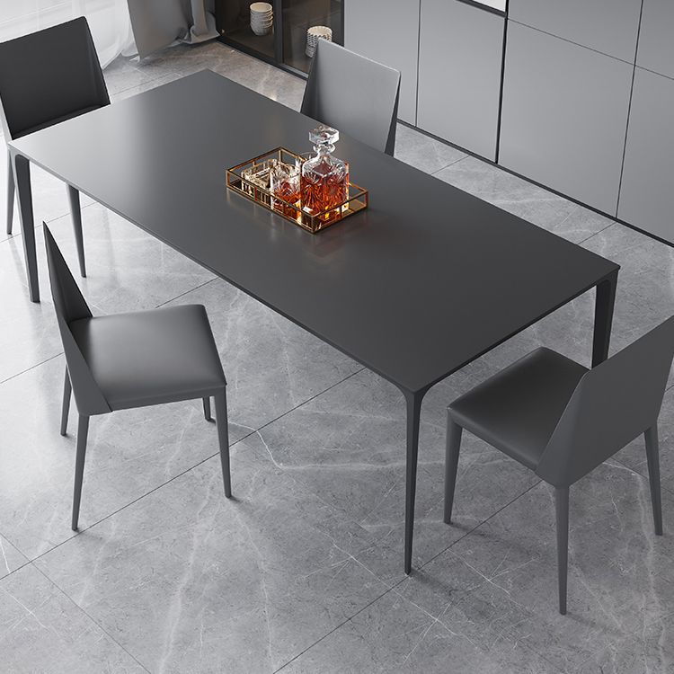 Modern Rectangle Dining Table Stone Top Metal Tripod Base Dining Table Clearhalo 'Dining Tables & Seating' 'Dining Tables' 'dining_table' 'Furniture' 'furniture_dining_table' 'Kitchen & Dining Furniture' 1200x1200_fbf14a10-1e05-4a93-b23f-0fef2b6aff38