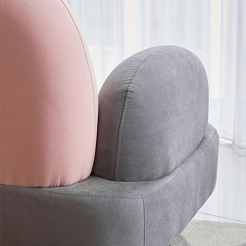 コンテンポラリーコットンブレンドシングルアームタイトバックライトグレーソファセット