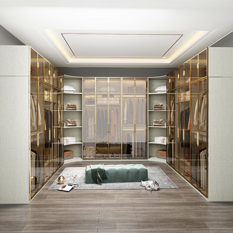 Armadio moderno armadio ingegnerizzato in legno e armadio in vetro