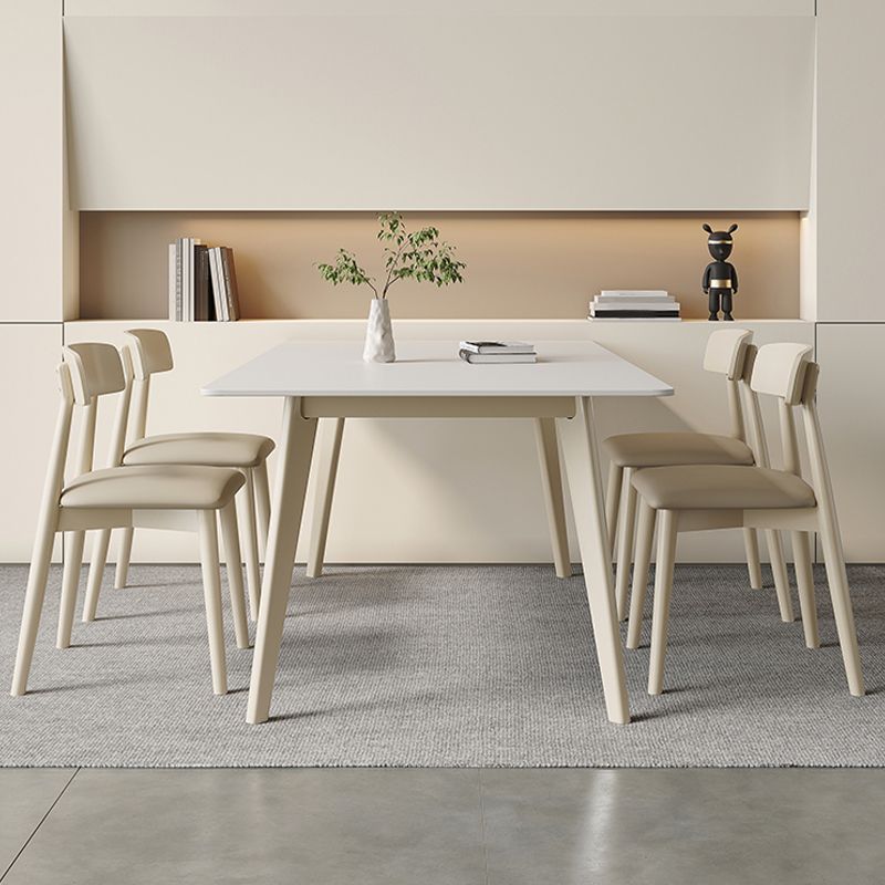 Contemporain 1/2/5/7 Pièces Ensemble de restauration Rectangle Table à manger en pierre pour cuisine