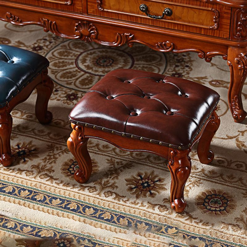 Mid-Century Modern Ottoman Faux Leather Tufted Nailhead Trim Rectangle Ottoman Clearhalo 'furn' 'furn_ottomans_poufs' 'Furniture' 'Living Room Furniture' 'Ottomans & Poufs' 'ottomans_poufs' 1200x1200_fbf397d2-6ef2-486a-8be1-444467b243ab