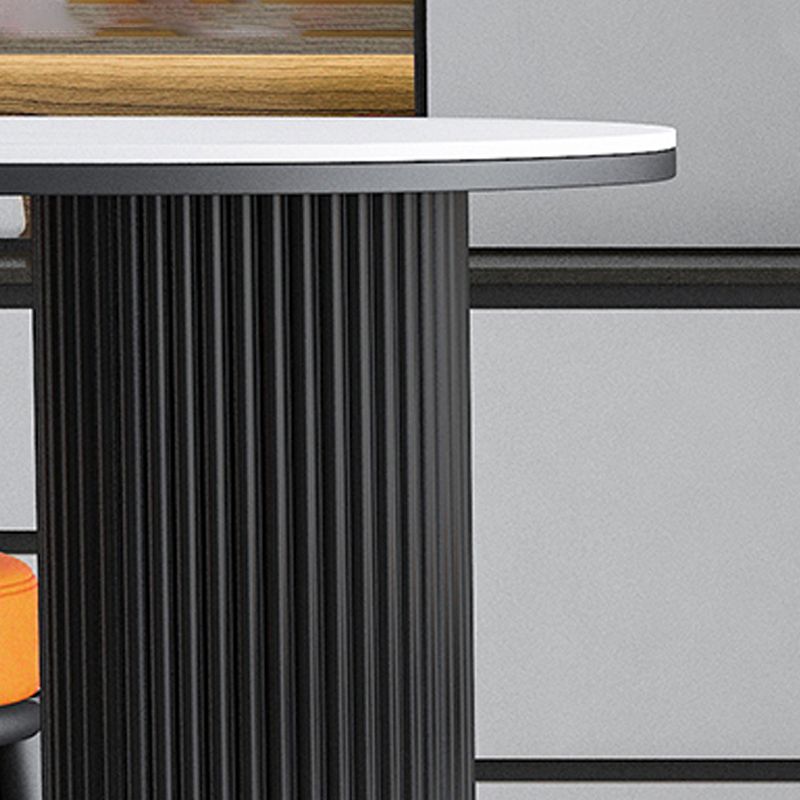 Industrial Iron Bar Dining Table with Stone Top Indoor Bistro Table Fixed Table Clearhalo 'Bar Furniture' 'Bar Tables' 'bar_tables' 'furn' 'furn_bar_tables' 'Furniture' 'furniture_bar_tables' 'Kitchen & Dining Furniture' 1200x1200_fbf40e2e-8195-4d63-8693-a8004db0ffae