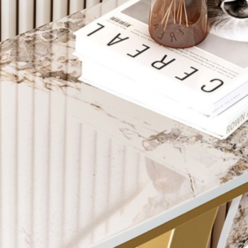 Tavolo accento in pietra glam tavolo divano console mezza luna per sala