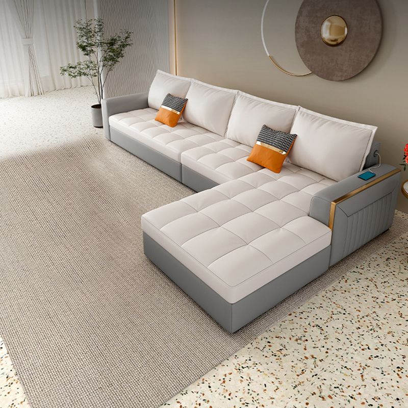 Stain Resistant Sofa Bed USB Charging Convertible Sectional with Storage Clearhalo 'furn' 'furn_sectionals' 'Furniture' 'Living Room Furniture' 'Sectionals' 1200x1200_fbf48271-0be7-42e7-be75-92b38bd73b63