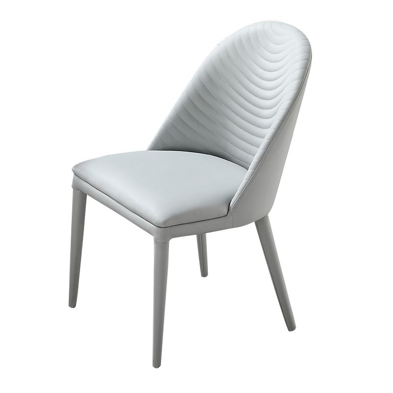 Solid Back Side Chair Modern Contemporary Leather Indoor-Outdoor Chair
