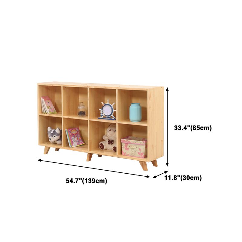 Contemporary Pine Wood Bookshelf Closed Back Bookcase for Home Office