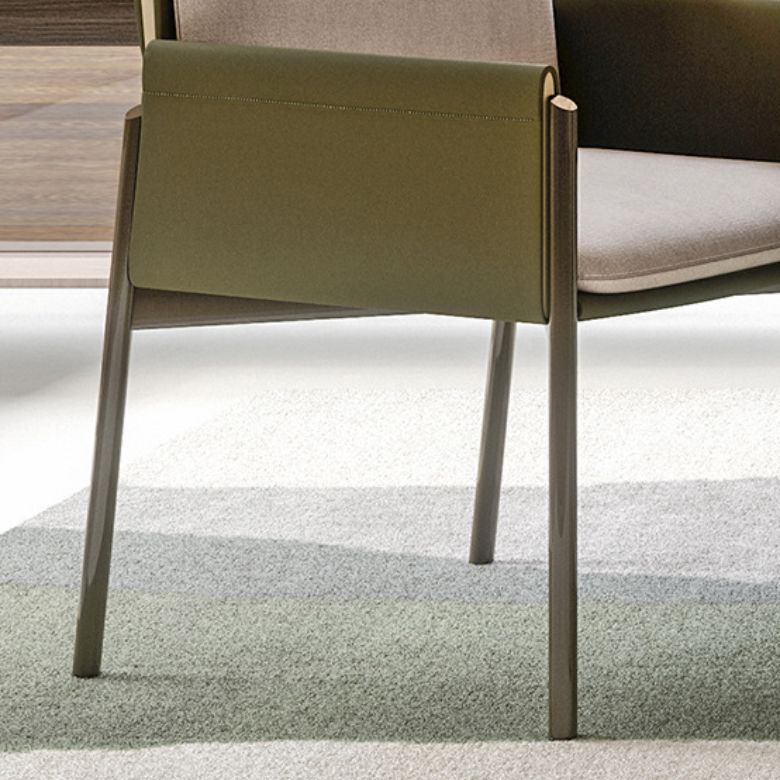 Faux Leather Dining Chair Upholstered Arm Chair with Metal Base Clearhalo 'Dining Chairs' 'Dining Tables & Seating' 'dining_chair' 'furn' 'furn_dining_chair' 'Furniture' 'Kitchen & Dining Furniture' 1200x1200_fbf7aee7-b669-4c1d-8b03-ec5b309af6d4