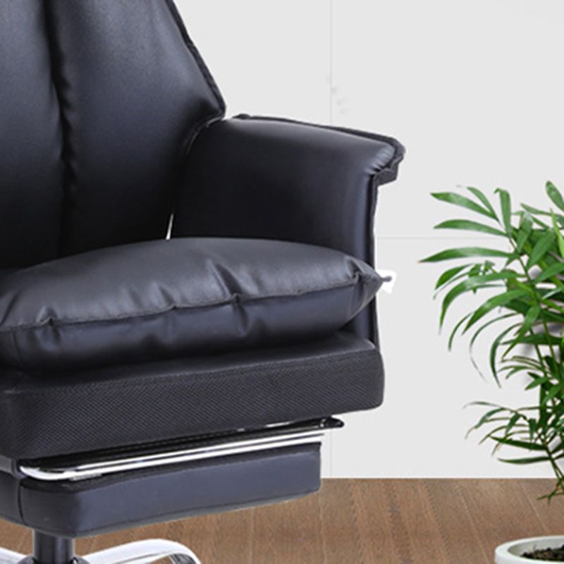 Modern Leather Armless Office Chair No Distressing Ergonomic Desk Chair with Wheels Clearhalo 'furn' 'furn_office_chair' 'Furniture' 'Office Chairs' 'Office Furniture' 'office_chair' 1200x1200_fbf84a04-e1ef-4152-9f4c-da728f70a3ec