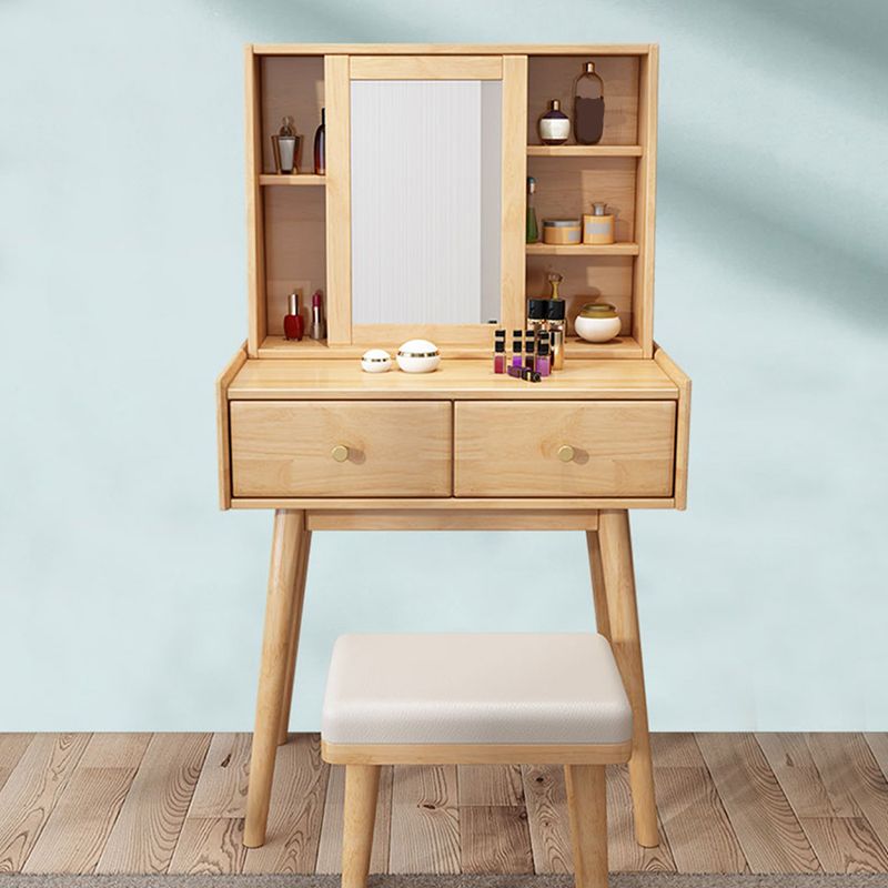 2-laders spiegel ijdelheid tafel Scandinavische houten kaptafel