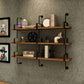 Wooden Wall Mounted Bookshelf Industrial Floating Storage Bookcase
