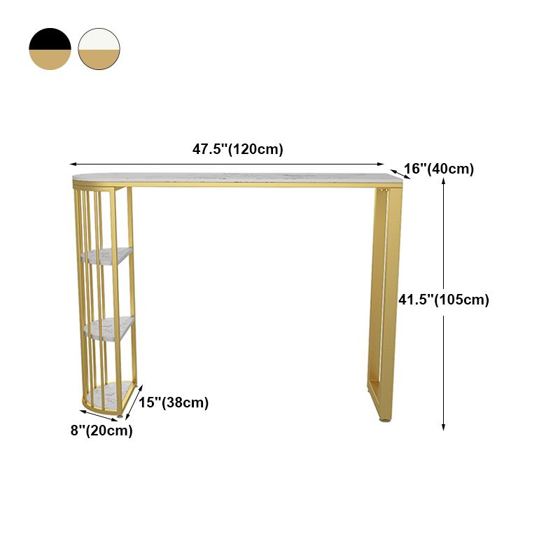 Glam Marble Pub Table with Specialty Table Top Gold Double Pedestal Table - 42" H Clearhalo 'Bar Furniture' 'Bar Tables' 'bar_tables' 'furn' 'furn_bar_tables' 'Furniture' 'furniture_bar_tables' 'Kitchen & Dining Furniture' 1200x1200_fbfa32e8-050d-42ef-8732-b0d12f766aab