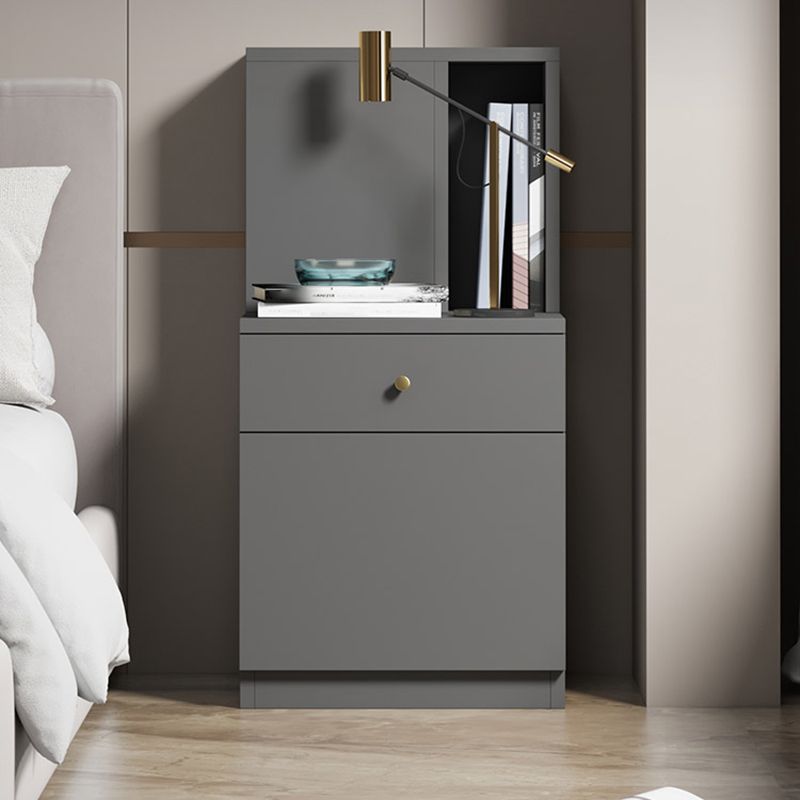 Wood Contemporary 32"H Bookshelf Closed Back Bookcase with Drawer for Home Office