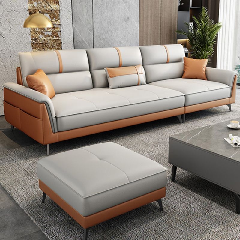 35.43 "brede hedendaagse bank faux leer met kussentoparmkussens sofa