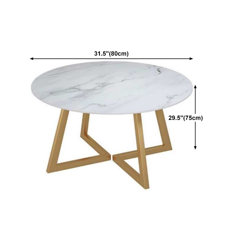 White Stone Top Dining Table Glam Style Gold Base Dining Table for Living Room Clearhalo 'Dining Tables & Seating' 'Dining Tables' 'dining_table' 'furn' 'furn_dining_table' 'Furniture' 'furniture_dining_table' 'Kitchen & Dining Furniture' 1200x1200_fbfb9b8f-849b-4448-ba0f-bcab366ea4be