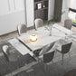 Designer Style 1/4/5/7 Pieces Dining Set Sintered Stone Table with Leather Chairs Clearhalo 'Dining Room Sets' 'Dining Tables & Seating' 'dining_room_set' 'furn' 'furn_dining_room_set' 'Furniture' 'furniture_dining_room_set' 'Kitchen & Dining Furniture' 'kitchen&dining_furn' 'kitchen' 1200x1200_fbfd01a7-f605-4f3b-a396-dcf5de34217a