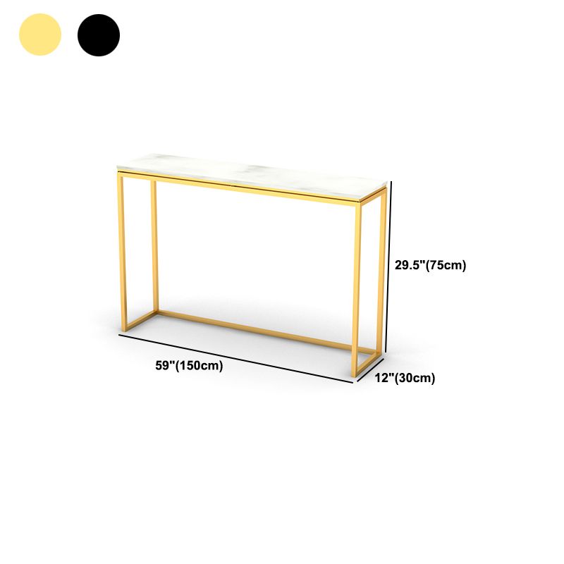 Tavolo della console rettangolare glam con tavolo di divano in marmo bianco, 30 "