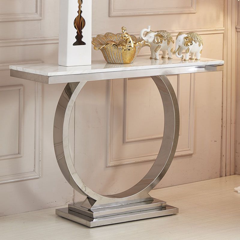 Tabella della console in marmo da 16 "W Tavolo accento resistente alle macchie glam per Hall