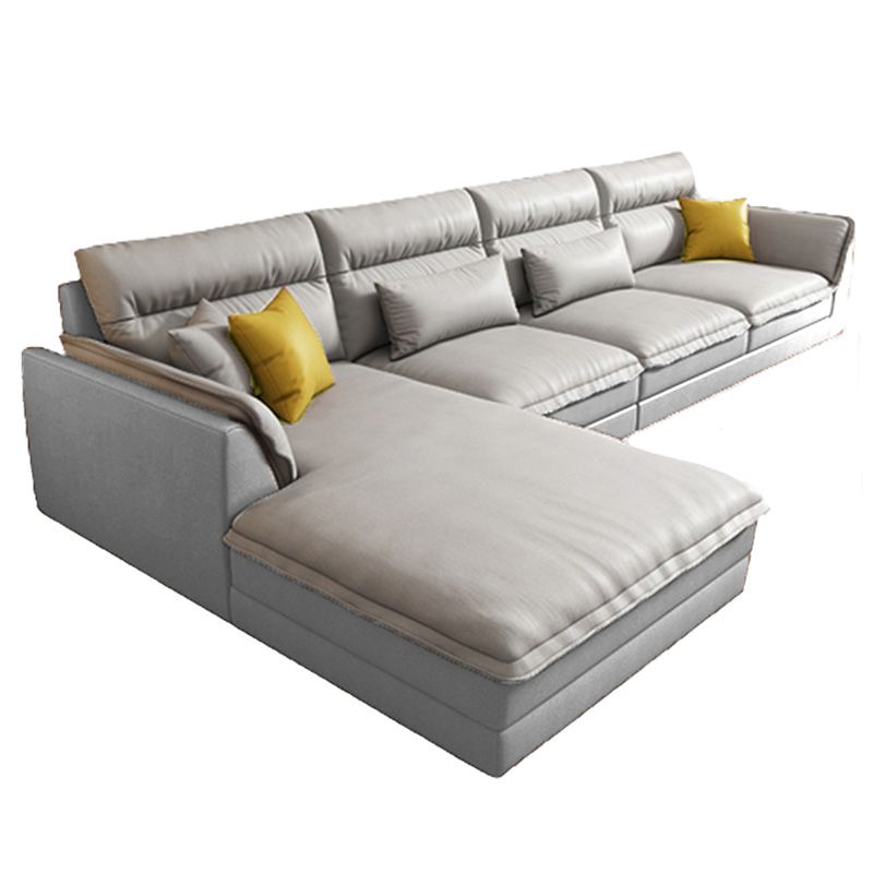 Moderne sectionals faux lederen kussen bovenarm sectionals. 134 inch