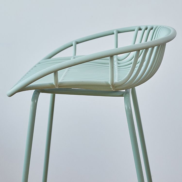 Contemporary Matte Finish Iron Bar Stool Footrest Restaurant Stool Clearhalo 'Bar Furniture' 'Bar Stools' 'bar_stools' 'furn' 'furn_bar_stools' 'Furniture' 'furniture_bar_stools' 'Kitchen & Dining Furniture' 1200x1200_fc02592e-6cff-412c-b3fb-32423151308d