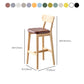 Modern Armless Backrest Counter Stool Oak Wood Cafe Bar Stool with Cushion and Pedal