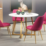 Traditional Luxury Dining Table White Marble Round Dining Table for Home