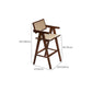 Wood Low Back Dining Stools Contemporary Armed Bar Stools with Footrest