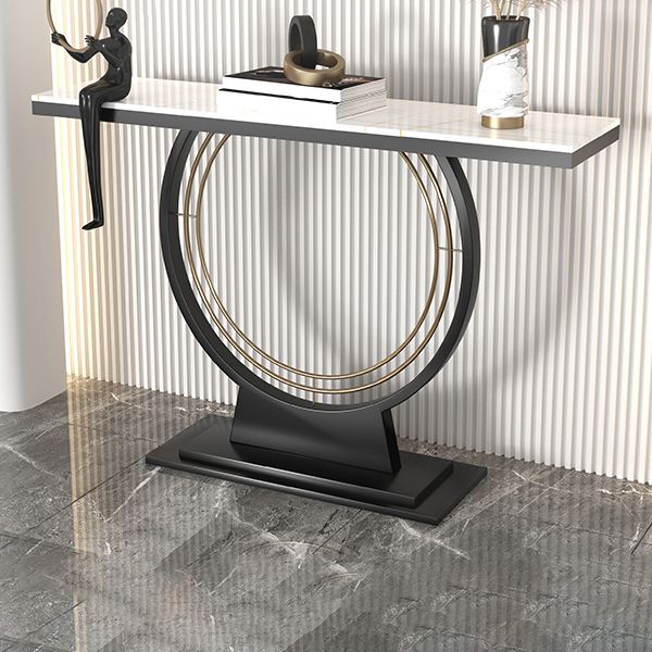 Tavolo da divano di divano console in pietra contemporanea tavolo da rettangolo per sala