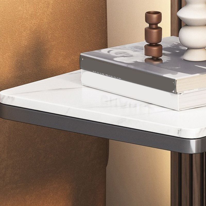 Contemporary Metal C Side Table Slate Top Rectangular Side Table