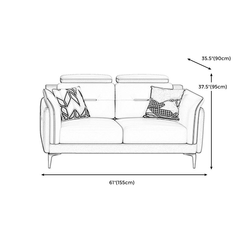 Stain-Resistant Faux Leather Sofa Living Room Green and Beige Couch with Flared Arms Clearhalo 'furn' 'furn_sofas' 'Furniture' 'furniture_sofas' 'Living Room Furniture' 'Sofa' 'sofas' 1200x1200_fc064f82-f80e-48fe-b952-f7d68a68f2f4