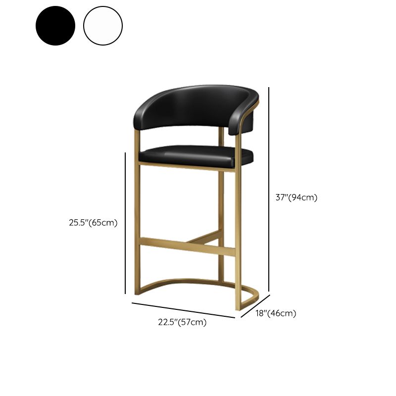 Glam Style Bar Stool Leather Gold Frame Counter Stool for Bristol Clearhalo 'Bar Furniture' 'Bar Stools' 'bar_stools' 'furn' 'furn_bar_stools' 'Furniture' 'Kitchen & Dining Furniture' 1200x1200_fc06c6d1-3ad9-4a94-afb9-e1560feba5af