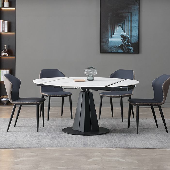 Modern Sintered Stone Dining Round Table Set 1/4/5/7 Pieces Dining Set Clearhalo 'Dining Room Sets' 'Dining Tables & Seating' 'dining_room_set' 'furn' 'furn_dining_room_set' 'Furniture' 'Kitchen & Dining Furniture' 1200x1200_fc06ddfc-55f4-4a4f-ab4c-b3fe70c922b2