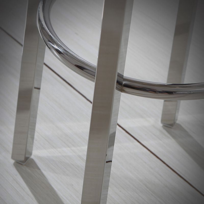 Silver Industrial 29.5" H Barstool Glossy Stainless Steel Brushed Tall Stool 1 Piece Clearhalo 'Bar Furniture' 'Bar Stools' 'bar_stools' 'furn' 'furn_bar_stools' 'furniture_bar_stools' 'Kitchen & Dining Furniture' 'kitchen&dining_furn' 'kitchen' 'kitchen_furn' Furniture' 1200x1200_fc072c97-99ad-4d7f-8db2-7839cedb5e19