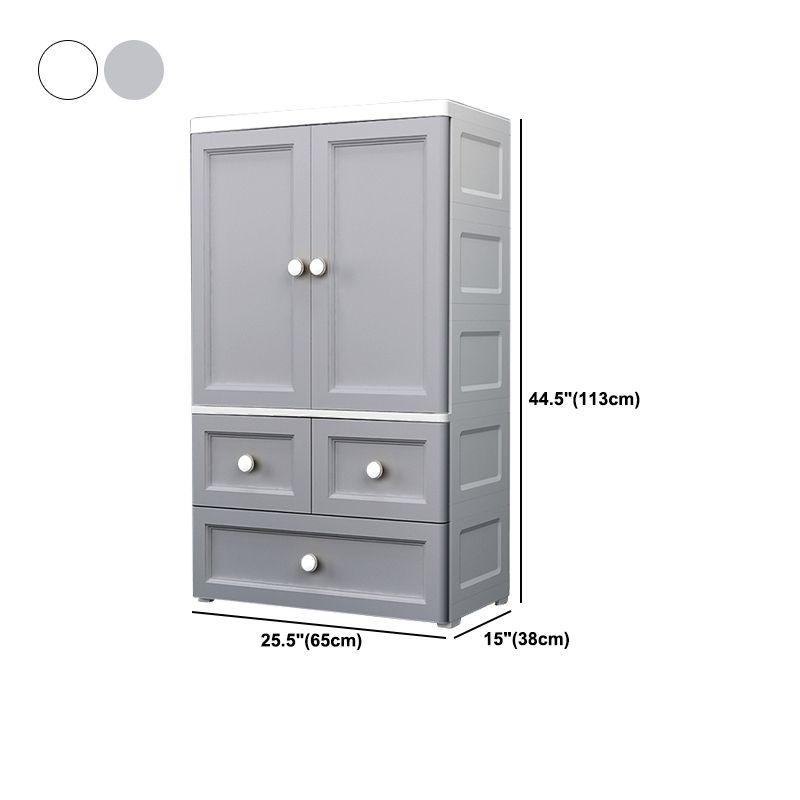 Armoire de rangement en plastique mat en plastique pour armoire contemporaine de chambre à coucher avec porte à charnière
