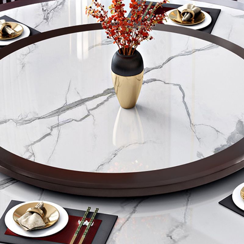 Stone Dining Table Round Dinner Table with Rubberwood Base for Dining Room Clearhalo 'Dining Tables & Seating' 'Dining Tables' 'dining_table' 'furn' 'furn_dining_table' 'Furniture' 'Kitchen & Dining Furniture' 1200x1200_fc0863ea-a224-4802-926b-1b5ddeaa9248