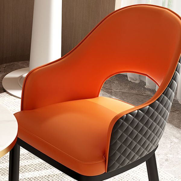 Modern Style Arm Chair Leather Open Back Indoor Dining Chair Clearhalo 'Dining Chairs' 'Dining Tables & Seating' 'dining_chair' 'furn' 'furn_dining_chair' 'Furniture' 'furniture_dining_chair' 'Kitchen & Dining Furniture' 1200x1200_fc08902c-2b41-4651-b690-adf088802ac2